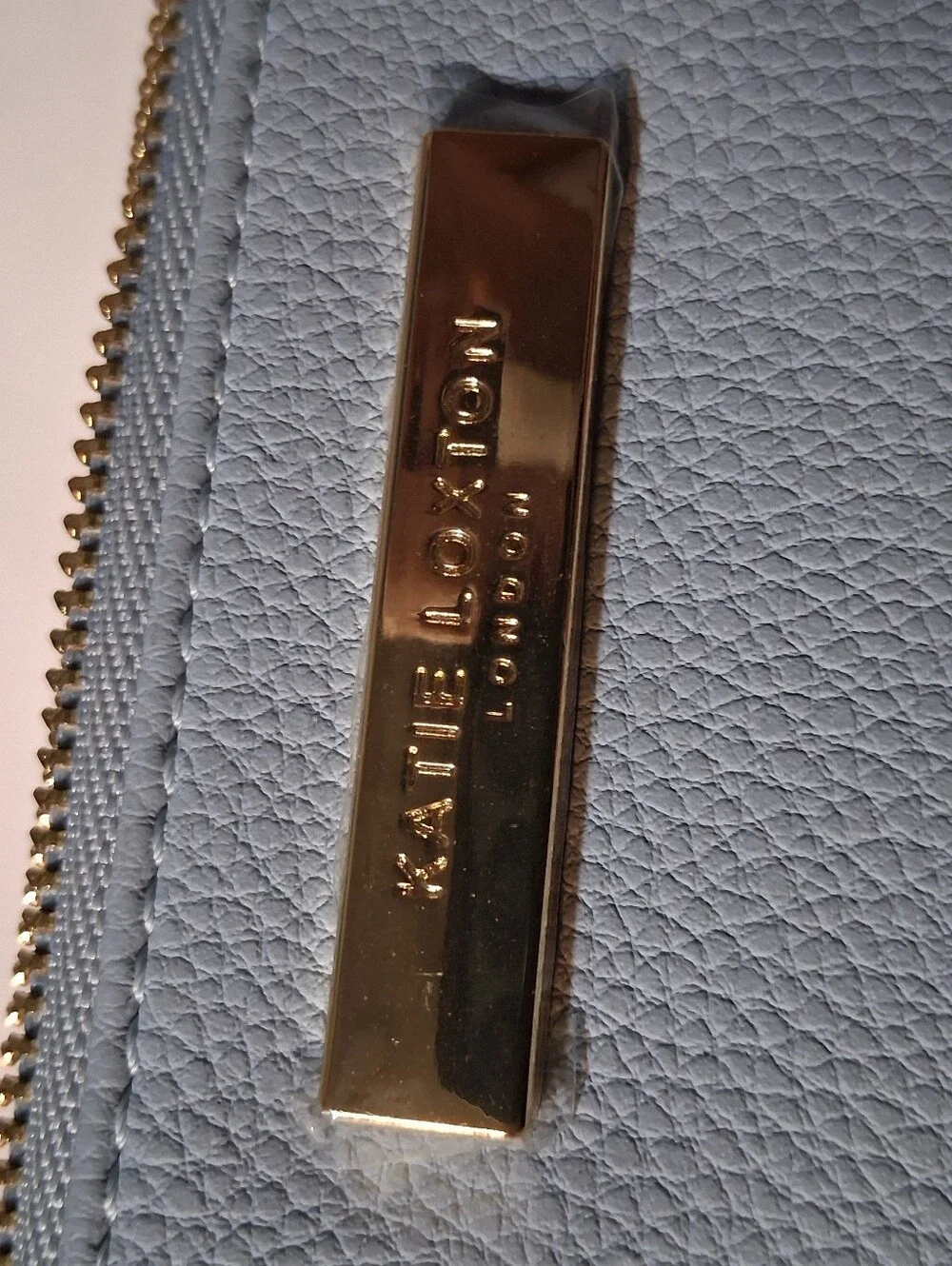 Katie Loxton London Clutch, Cornflower Blue Saffiano Vegan Leather Tablet Pouch